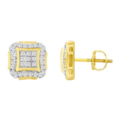 LADIES EARRINGS 0.15CT ROUND DIAMOND 10K YELLOW GOLD