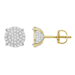 LADIES EARRINGS 0.20CT ROUND DIAMOND 10K YELLOW GOLD