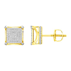 LADIES EARRINGS 0.25CT ROUND DIAMOND 10K YELLOW GOLD