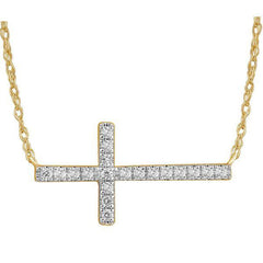 LADIES NECKLACE 0.10CT ROUND DIAMOND 10K YELLOW GOLD