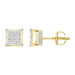 EARRINGS 0.25CT ROUND DIAMOND 10K YELLOW GOLD