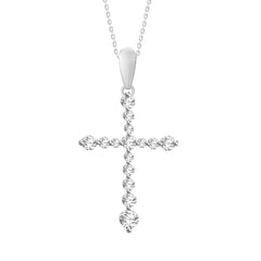 LADIES PENDANT 0.25CT ROUND DIAMOND 14K WHITE GOLD