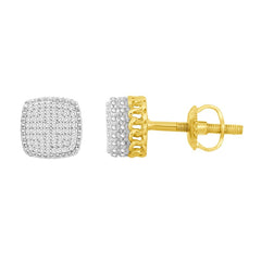 LADIES EARRINGS 0.25CT ROUND DIAMOND 10K YELLOW GOLD