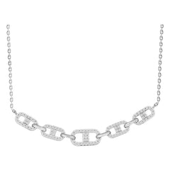 LADIES NECKLACE 0.25CT ROUND DIAMOND 10K WHITE GOLD