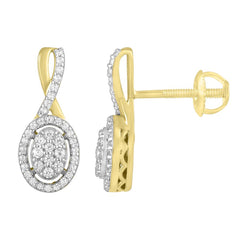 LADIES EARRINGS 0.33CT ROUND DIAMOND 10K YELLOW GOLD