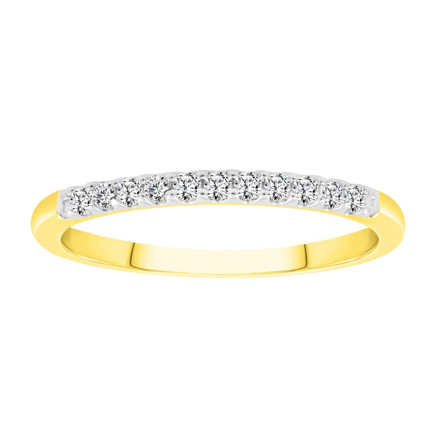 LADIES BAND 0.15CT ROUND DIAMOND 14K YELLOW GOLD