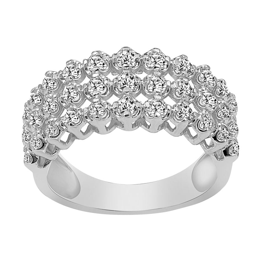 LADIES BAND 1.00CT ROUND DIAMOND 14K WHITE GOLD