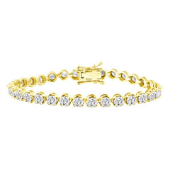 LADIES BRACELET 5.00CT ROUND DIAMOND 14K YELLOW GOLD