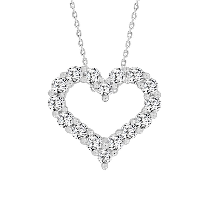 LADIES PENDANT WITH CHAIN 0.25CT ROUND DIAMOND 14K WHITE GOLD