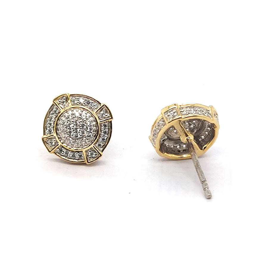 LADIES EARRINGS 0.50CT ROUND DIAMOND 10K YELLOW GOLD