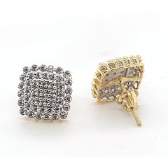 LADIES EARRINGS 0.50CT ROUND DIAMOND 10K YELLOW GOLD