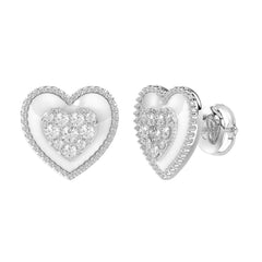 LADIES EARRINGS 0.33CT ROUND DIAMOND 14K WHITE GOLD