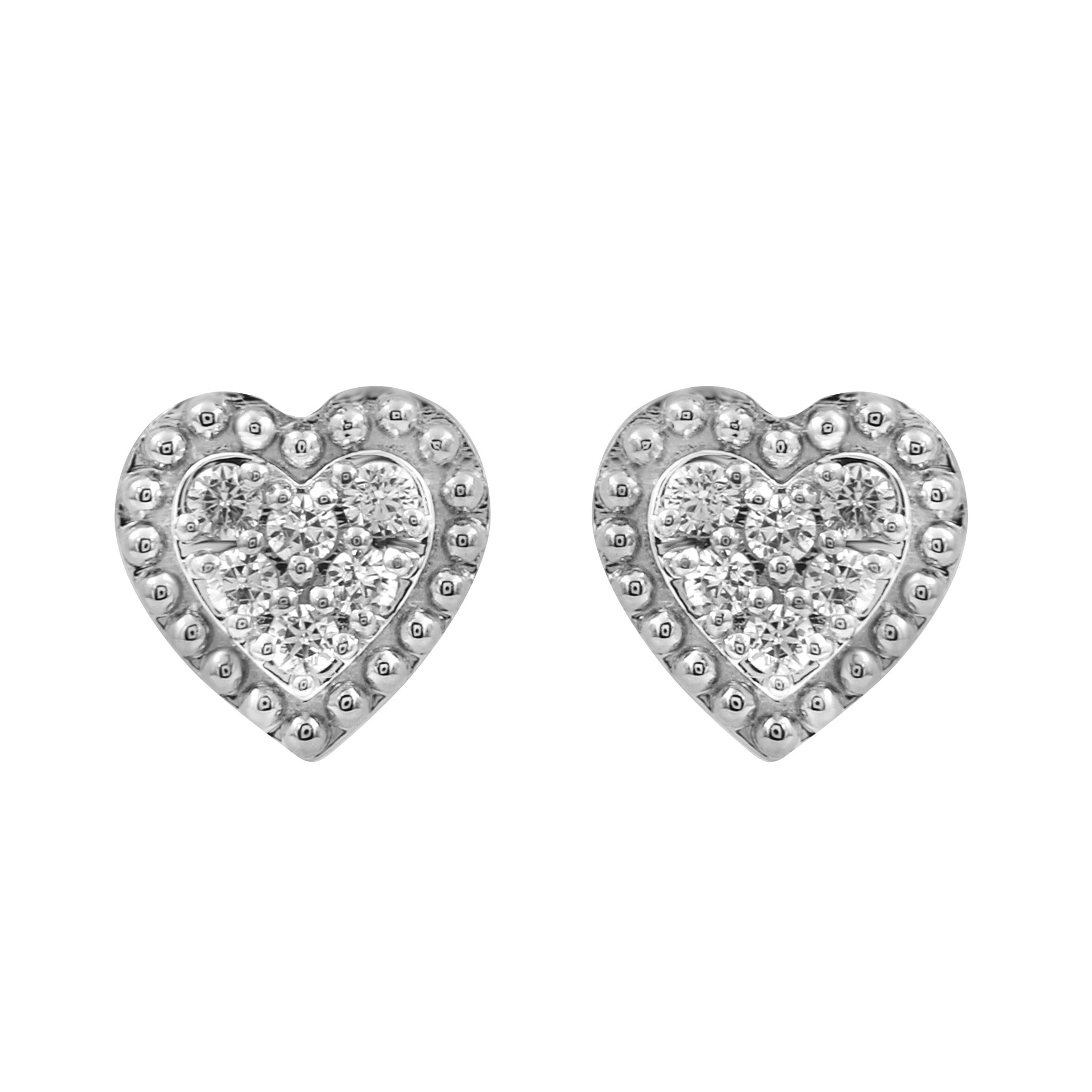 LADIES EARRINGS 0.20CT ROUND DIAMOND 14K WHITE GOLD