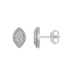 LADIES EARRINGS 0.20CT ROUND DIAMOND 14K WHITE GOLD