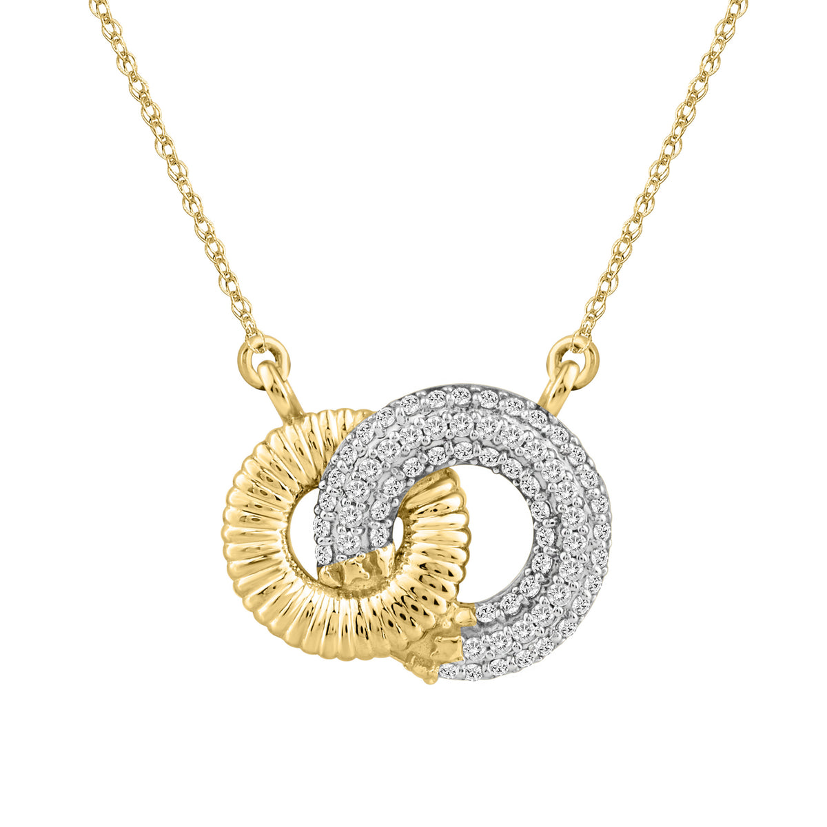 LADIES PENDANT WITH CHAIN 0.20CT ROUND DIAMOND 10K YELLOW GOLD