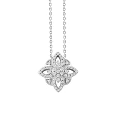 LADIES NECKLACE 0.25CT ROUND DIAMOND 10K WHITE GOLD