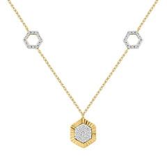 LADIES NECKLACE 0.25CT ROUND DIAMOND 10K YELLOW GOLD