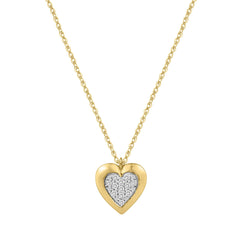 LADIES NECKLACE 0.13CT ROUND DIAMOND 10K YELLOW GOLD