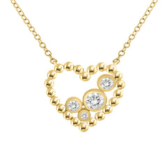 LADIES NECKLACE 0.15CT ROUND DIAMOND 10K YELLOW GOLD