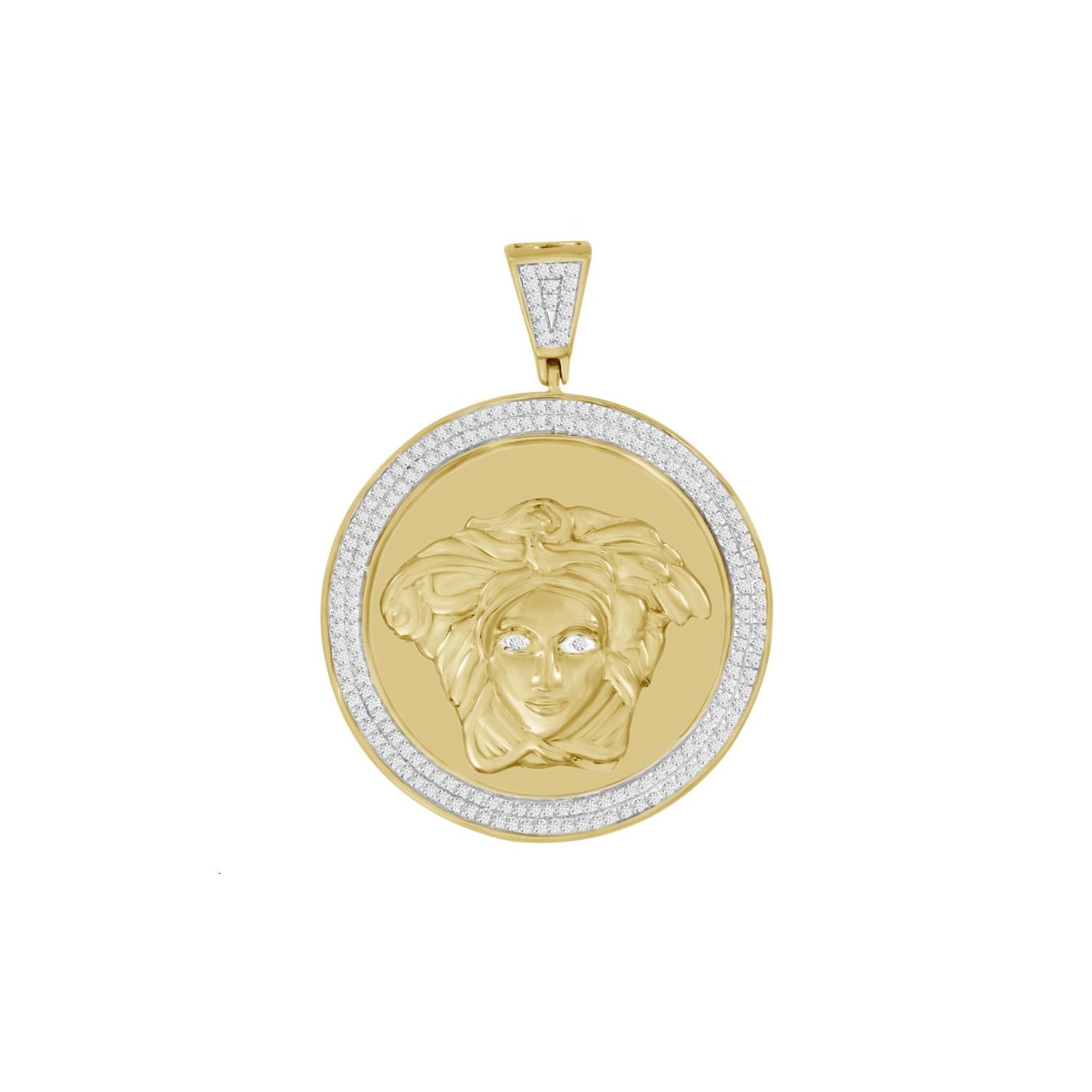 MEN'S PENDANT 0.50CT ROUND DIAMOND 10K YELLOW GOLD