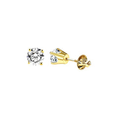 LADIES EARRINGS 0.25CT ROUND DIAMOND 14K YELLOW GOLD