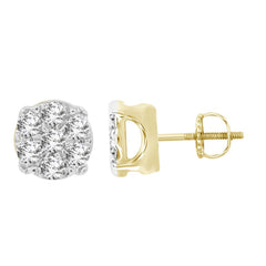 LADIES EARRING 0.25CT ROUND DIAMOND 10K YELLOW GOLD