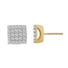 EARRINGS 1.00CT ROUND DIAMOND 10K YELLOW GOLD